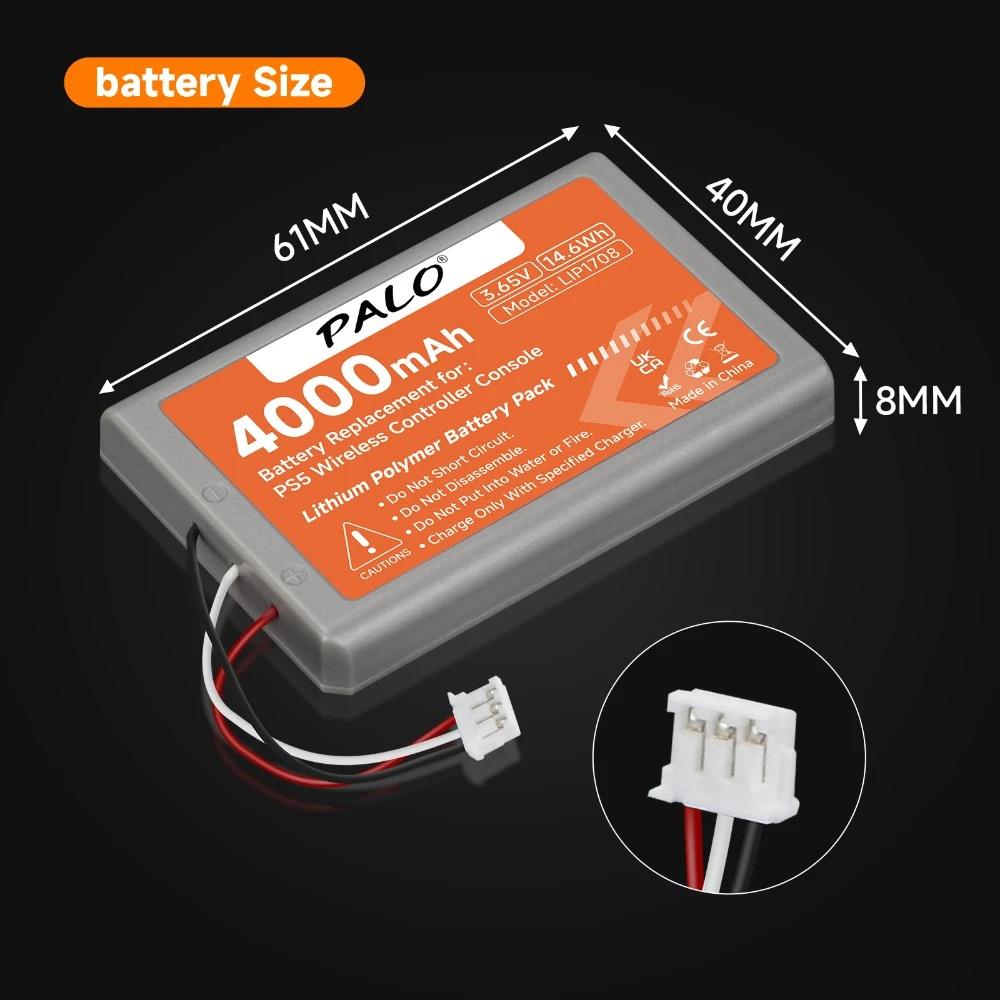 4000mAh Replacement Battery LIP1708 For Sony PS5 Wireless Controller Battery Playstation 5 DualSense Game Controller CFI-ZCT1W CFI-ZCT1J