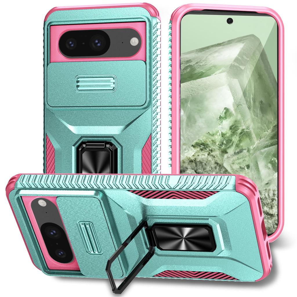 For Google Pixel 8 Case Camshield Kickstand TPU+PC Anti-Slip Phone Cover