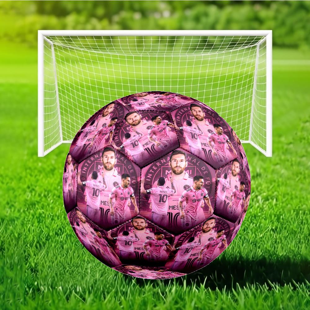Messi's Pink Size 5 Soccer Balls, Anti-Slip, Protective Football, Outdoor Sport, Practice Games, Birthdays Gift Suitable for fan
