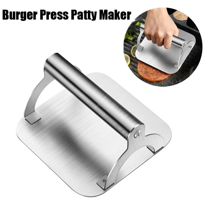 Edelstahl Smash Burger Presse Hamburger Patties Fleischstampfer Kreisförmige Fleischpresse Form für Feinkost Fleisch Küchenzubehör