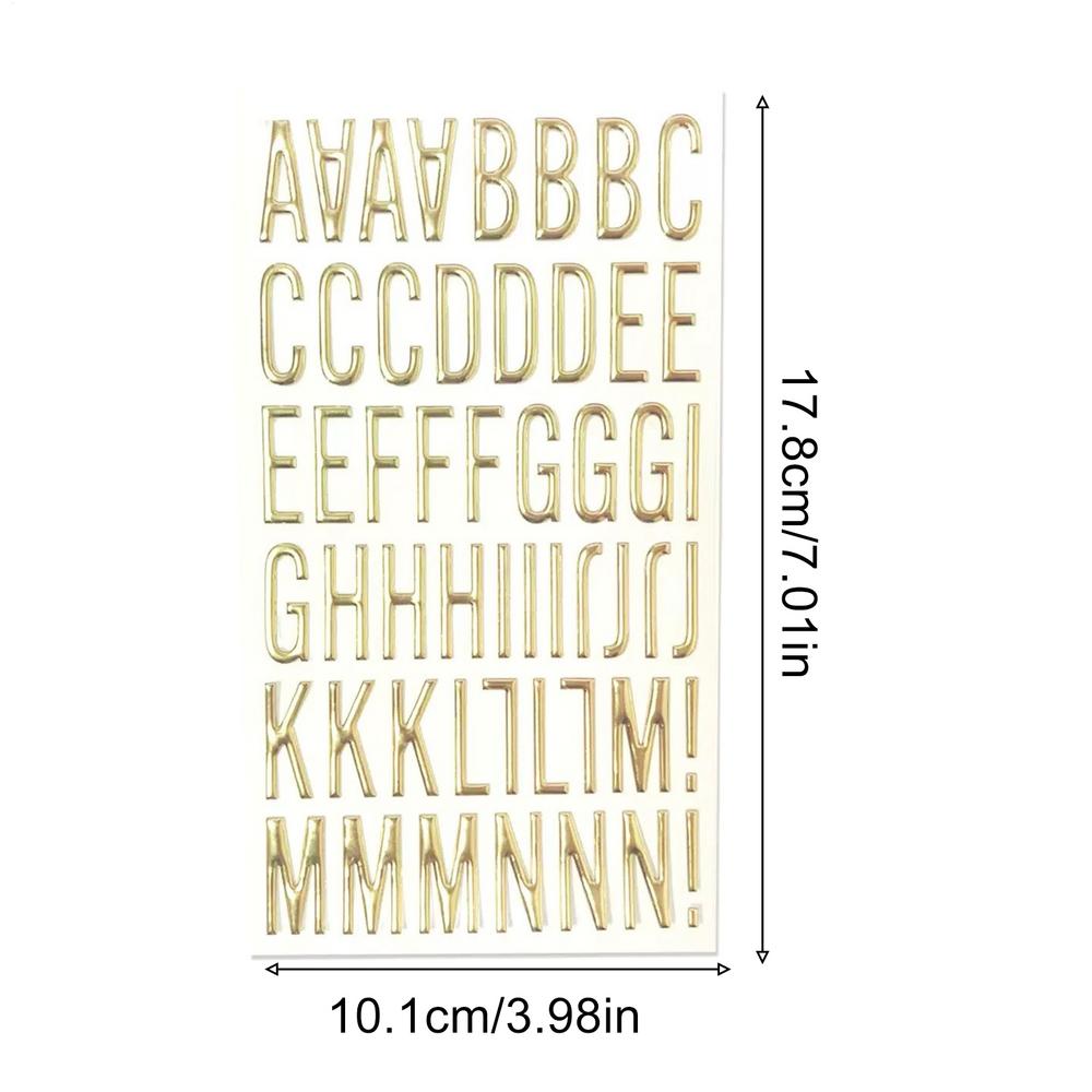Waterproof Gold Letter Stickers DIY Me&tallic Alphabet & Number Decals Vinyl Stickers For Scrapbooking, Windows, Cars & Signs