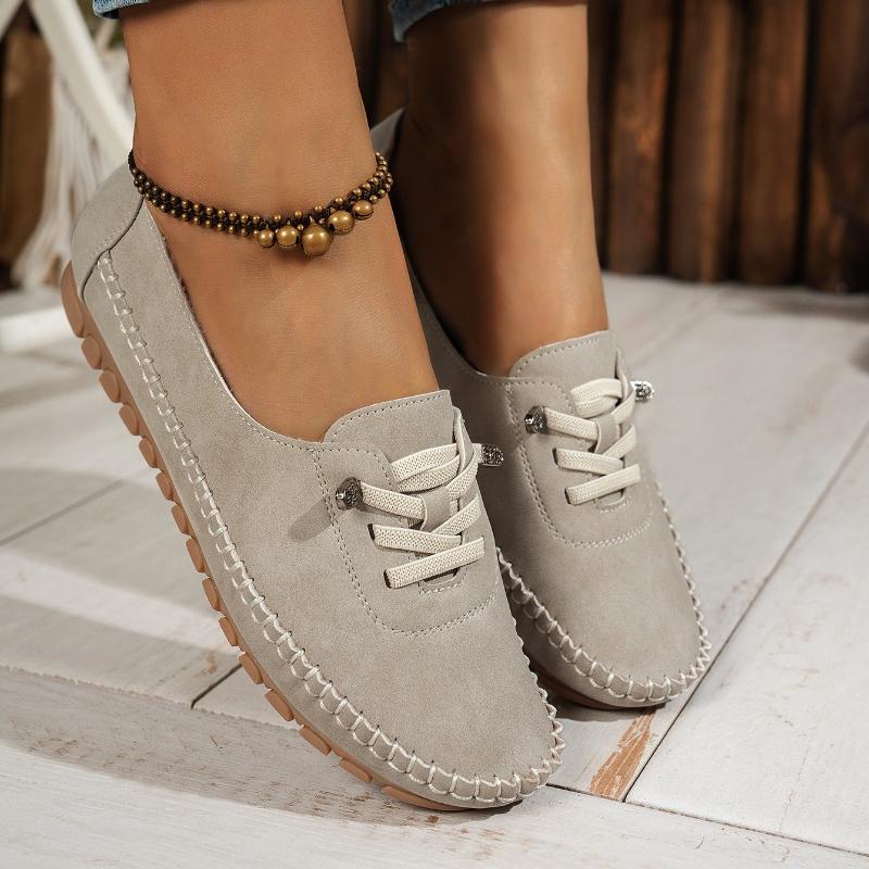 Women's Single Shoes, Outdoor Casual Walking Shoes, Leather Loafers, Mother's Shoes