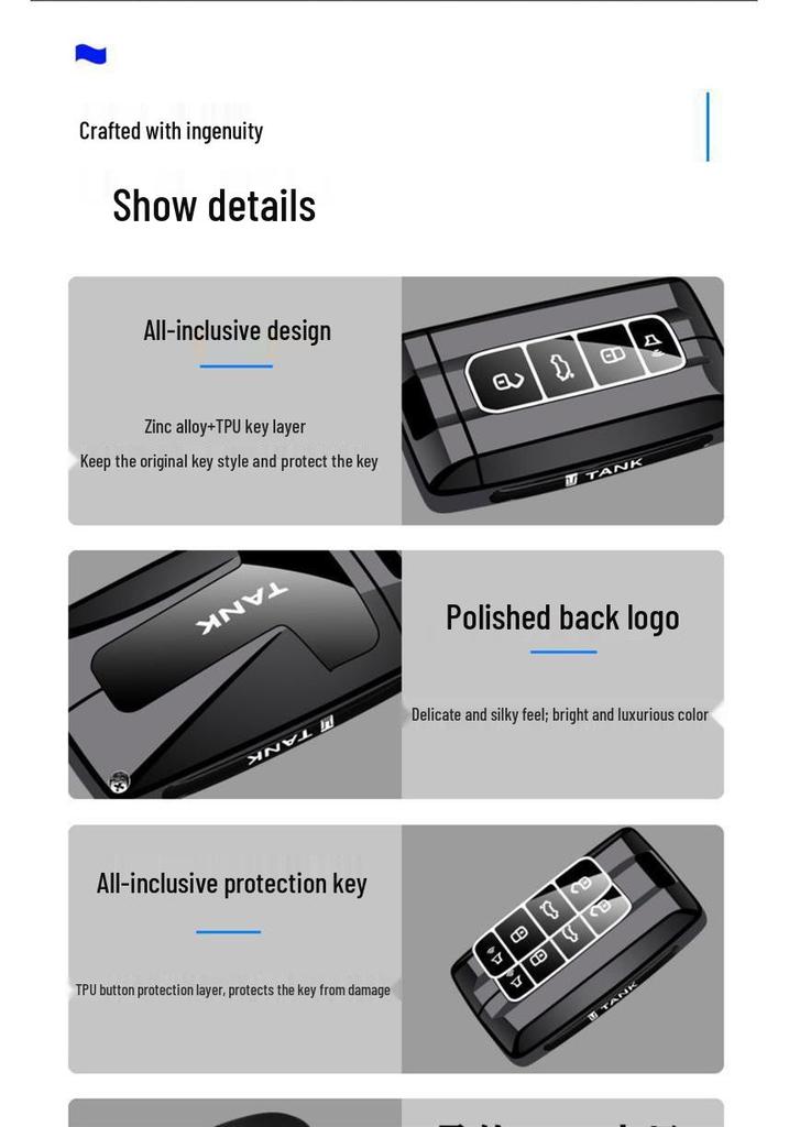 Tank 300/400/500/700 Hi4T Key Case for New Energy Models - Car Buckle Shell