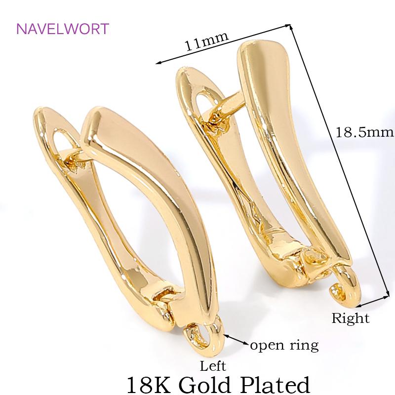 18K Gold Plated Shvenzy Earwires Fasteners,Brass Earring Fixtures,Earring Hooks Clasps Accessories,DIY Earring Making Supplies