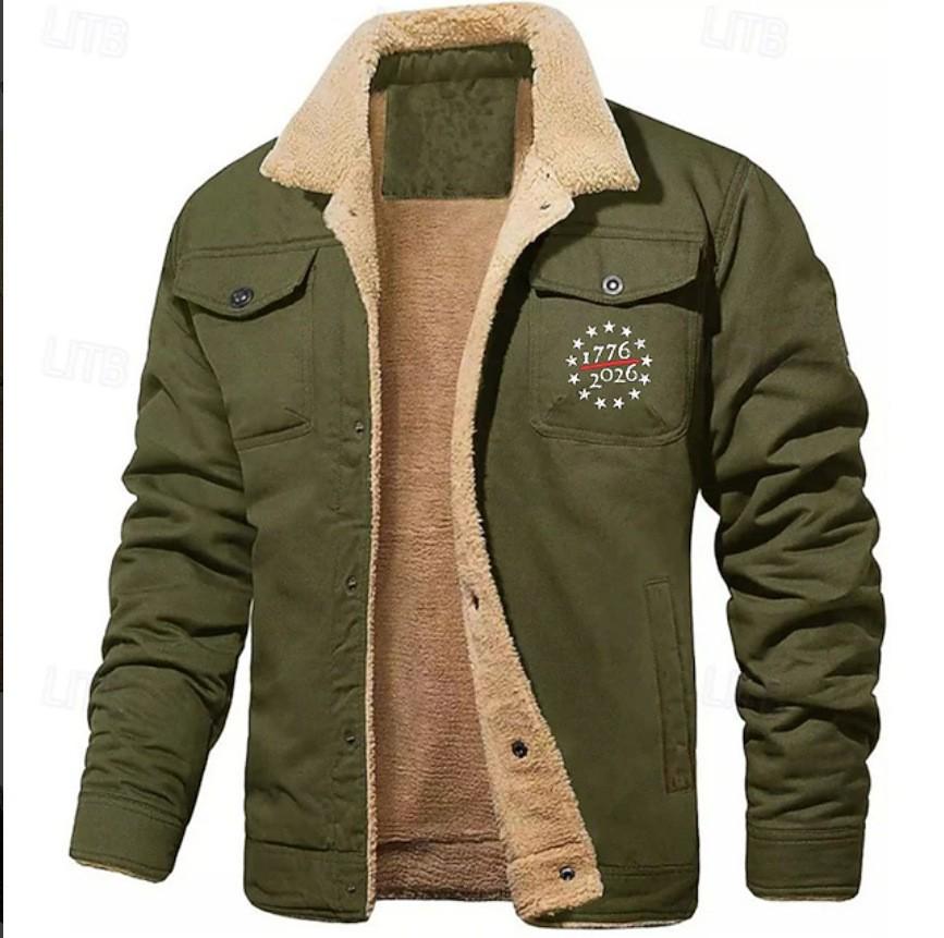 Veste de travail polaire pour homme 2024 - Vêtement d'extérieur décontracté à imprimé pour l'automne/hiver