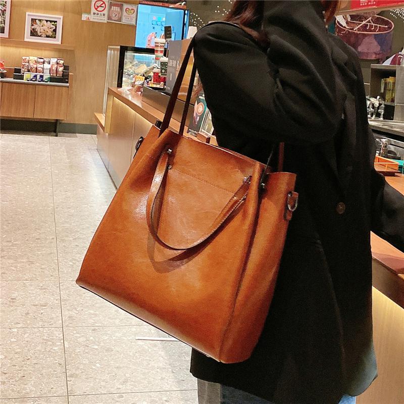 Toptrends Cowhide Genuine Leather Bucket Shoulder Bags For Women  Trend Vintage Designer Crossbody Bags Tote Ladies Handbags