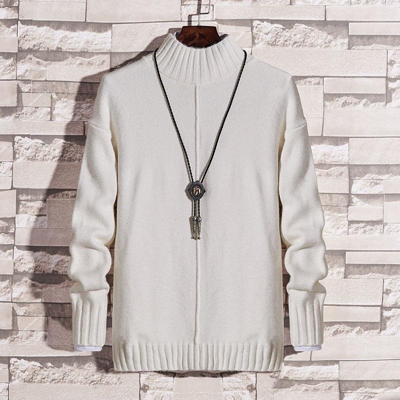 Roupas Tricot Masculino Cor Sólida Gola Alta Suéter de Gola Alta Suéter Masculino para Usar por Baixo