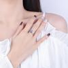 12 Birthstone 925 Sterling Silver Women's Zircon Ring - Elegant Red Book Style Jewelry, Perfect Birthday Gift