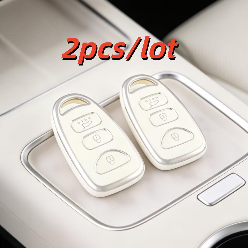 2pcs/lot Car Key Case Covers for Hyundai Kia Tucson Sonata Santa FE Carens 3+1 Buttons