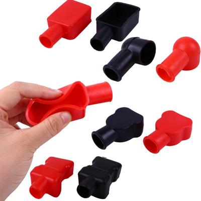 2pcs Car Battery Cover PVC Insulate Terminal Cap 12V Negative Positive Protector Clamps Replacement Batteries Car Accessories