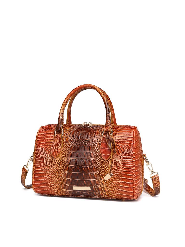 New European and American Handheld Underarm Crossbody Travel Retro Women's Bag Brahmin Crocodile Pattern