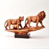 Naturecraft Wood Effect Resin Figurine - Lions On Rocks