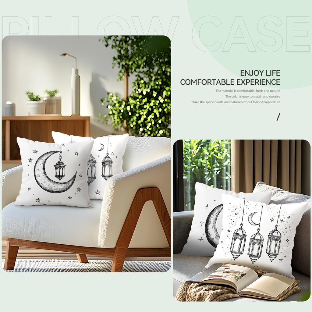Ramadhan Festival Moon Lantern Cushions Pillowcase Polyester Cushion Cover Throw Pillow Pillowcover Home Car Sofa Decor