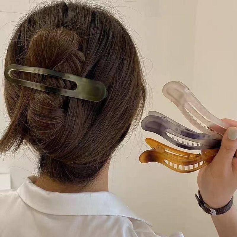 1PC Simple and Transparent Frosted Duckbill Clip, Women's French Lazy Style, Creative Temperament Hair Clip, Hair Accessory