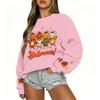Women's Casual Long Sleeve Top with Christmas Print Round Neck for Holiday Party Wear
