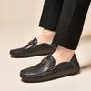 Men'S Shoes Leather Shoes One Pedal Flat-Bottomed Lazy Casual Doudou Shoes Spring Low-Top Feet Cowhide Surface Single Shoes