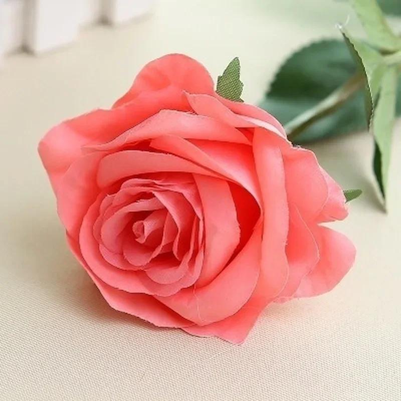 1Pc Artificial Fakes Flower Simulation High Quality Flannel Rose Flower Head Flores Wedding Rose Bouquet DIY Home Decoration