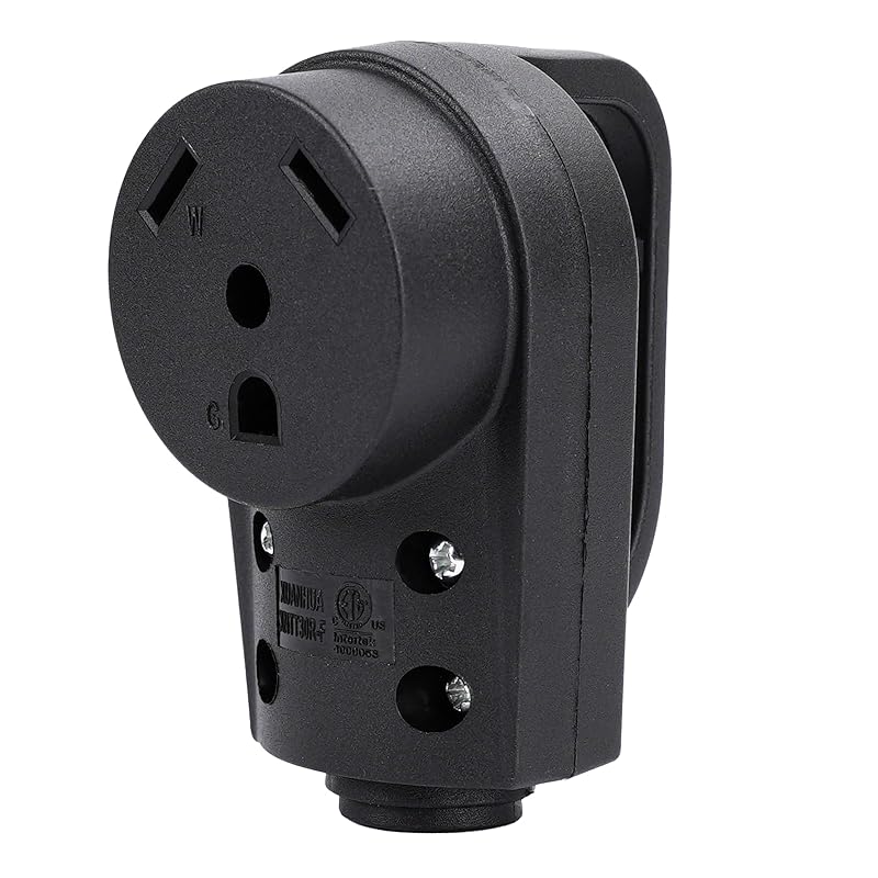 30 Amp RV Replacement Plug ETL Listed 125 Volt Heavy Duty Male NEMA TT-30P Ergonomic Grip Handle For RV Trailer Caravan Camper (30A Male Plug) 30A Female Plug