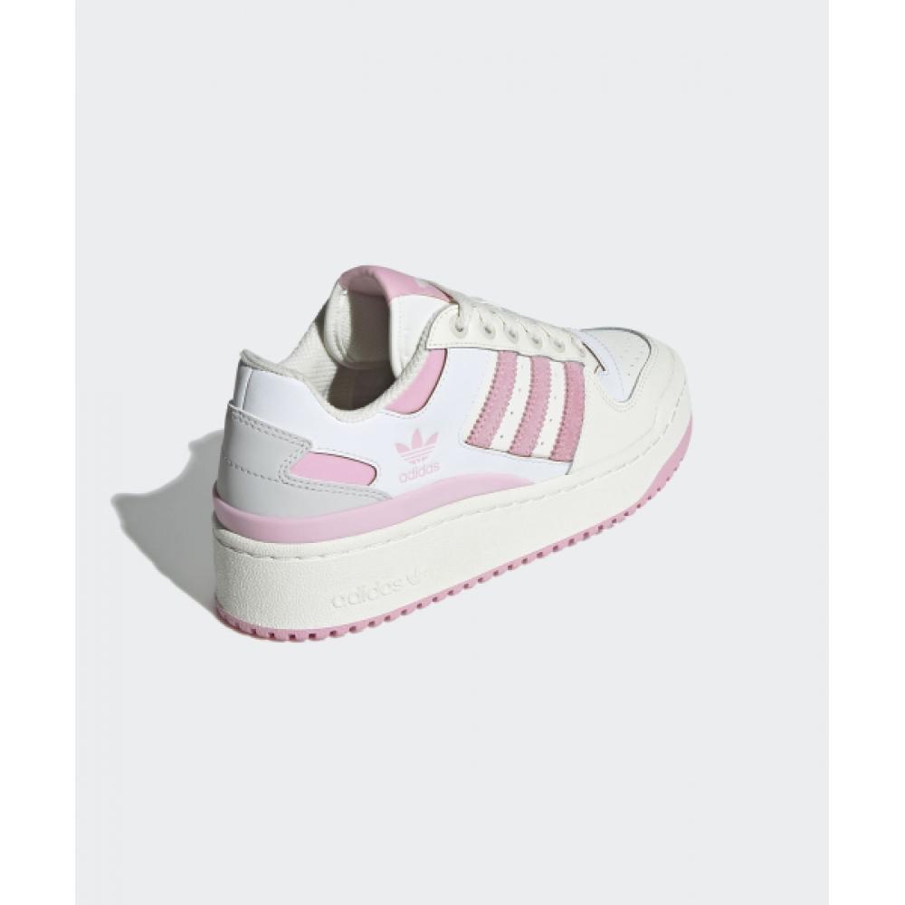 スニーカー adidas Forum Bold Stripe White Pink ID0404 New Adidas Women's Forum Bold Stripes Shoes - White/ Pink