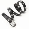 Punk Leather Belt For Women With Alloy Buckle And Adjustable Fit For Casual Street Style