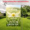 2D Flat, 1pc, 2D Flat Printing, Narcissus Flower Pattern Garden Flag: "Wish To Spend One More Day with You", Polyester Material, Multiple Sizes, Machi