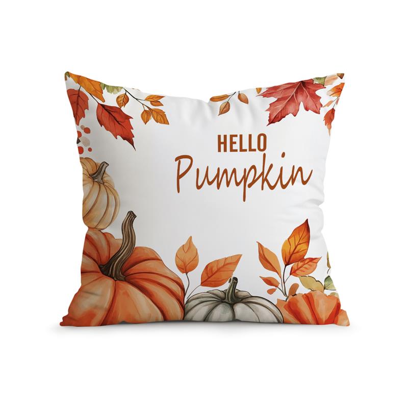 Home Decor Autumn Pumpkins And Maple Leaf Decorative Pillow Pattern Cushion Cover Suitable For Sofa Bedroom Car Pillow Cover