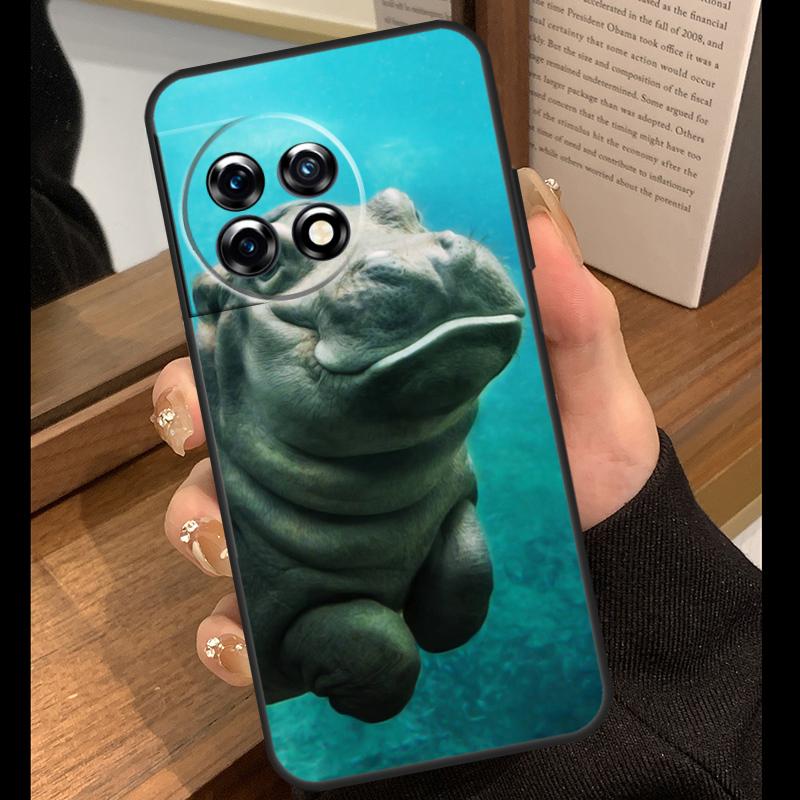 Cartoon Hippos Pattern Case For OnePlus 13T 10T 15R 10R 12R 13R 13 12 11 9 10 Pro Nord CE 5 2 3 4 Lite N20 N30 Cover