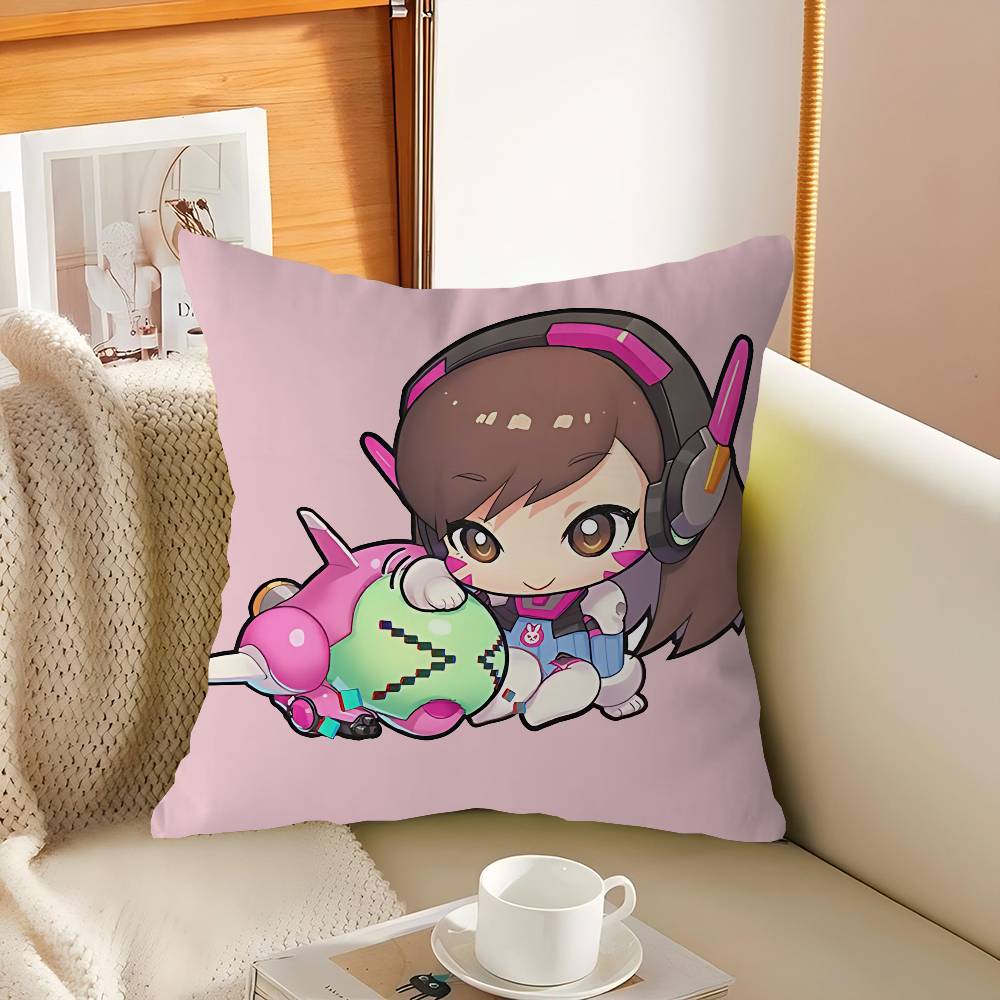 D.Va Cartoon Pillowcase Toon Gift Cushion Cover Bedroom Home Sofa Chair Seat Decor Pillow Case
