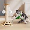 siawadeky Cat Scratching Rotating Natural Wood Grain Stress Exercise Cute Cat Purring Hanging Toy with Wings Pole, Flower-Shaped, Ball, Wooden, Hemp,
