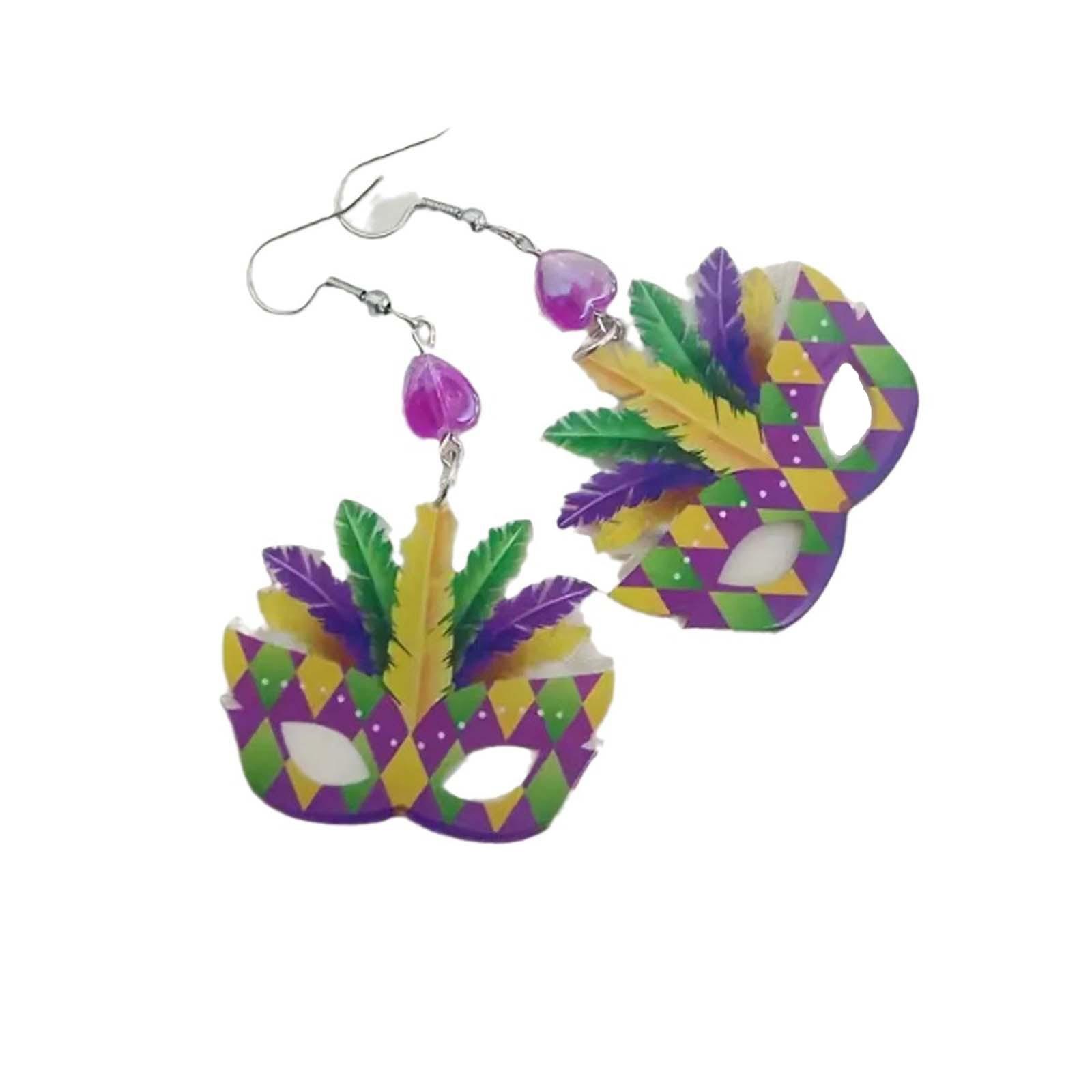 

Карнавальная маска для вечеринки акриловые серьги преувеличенные модные серьги для фестивальной атмосферы One Size