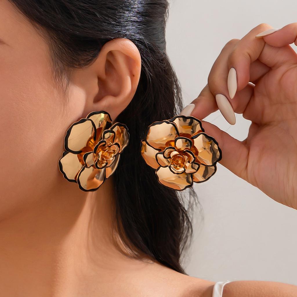 PuRui Gothic Unique Black Leather Wax Thread Adjustable Necklace Women Black Lace Dripping Oil Flower Pendant Banquet Zircon