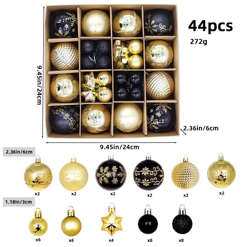 6CM Electroplated Irregular Painted Christmas Ball Ornaments Gift Box Set - Tree Hanging Decorations