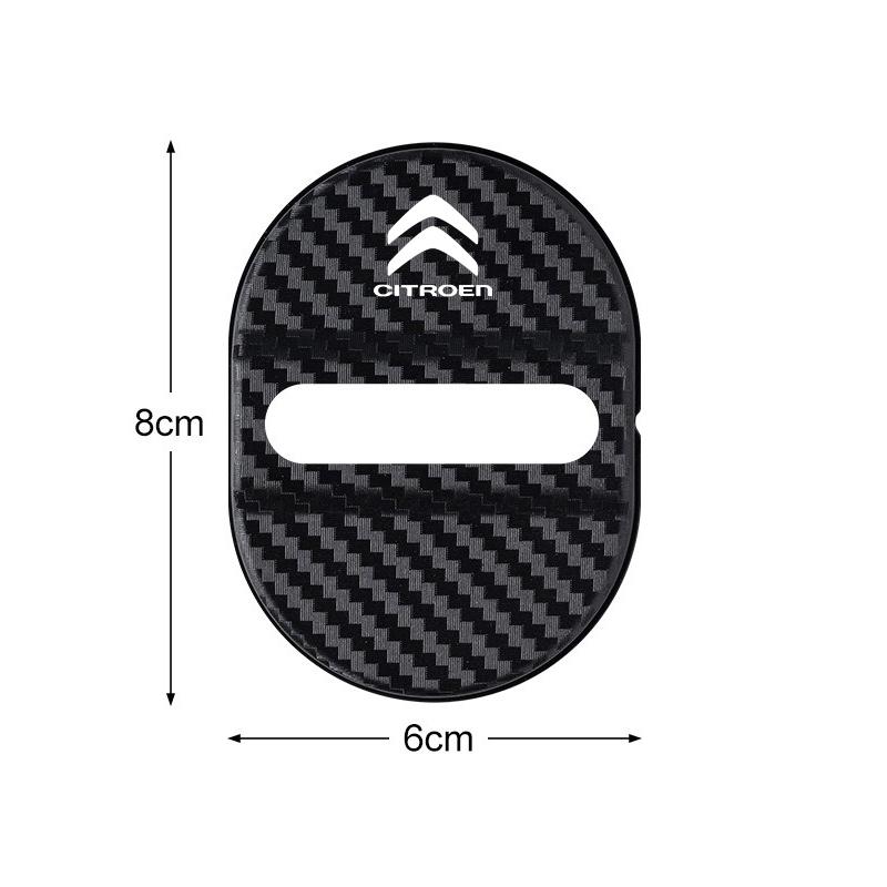 CCV2   4PCS Carbon fiber Car Door Lock Cover ABS Protection Anti Rust Stickers For Citroen C3 C4 C5 C1 C2 C6 Berlingo Grand Picasso Jum