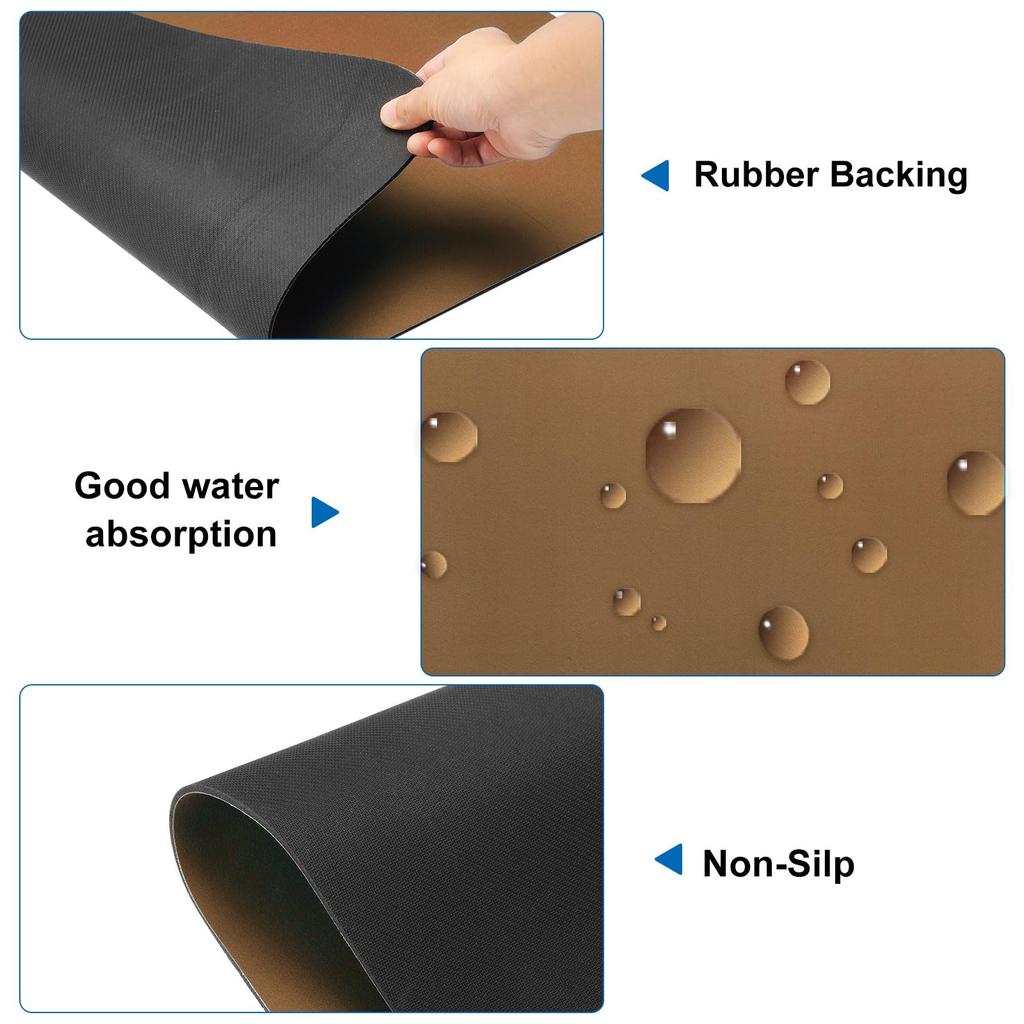 Uxcell Coffee Quick Dry Dish Drying Stain Rubber Absorbent Mat for Coffee Kitchen Counter Coffee Kitchen Draining 80 X 40 Coffee Mat, Mat, Hider,