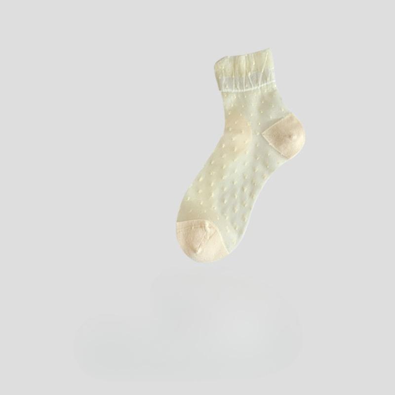 Spring and Summer Lightweight Foggy Breathable Mid-Length Stockings with Children's Lace and Cool Patterned Design