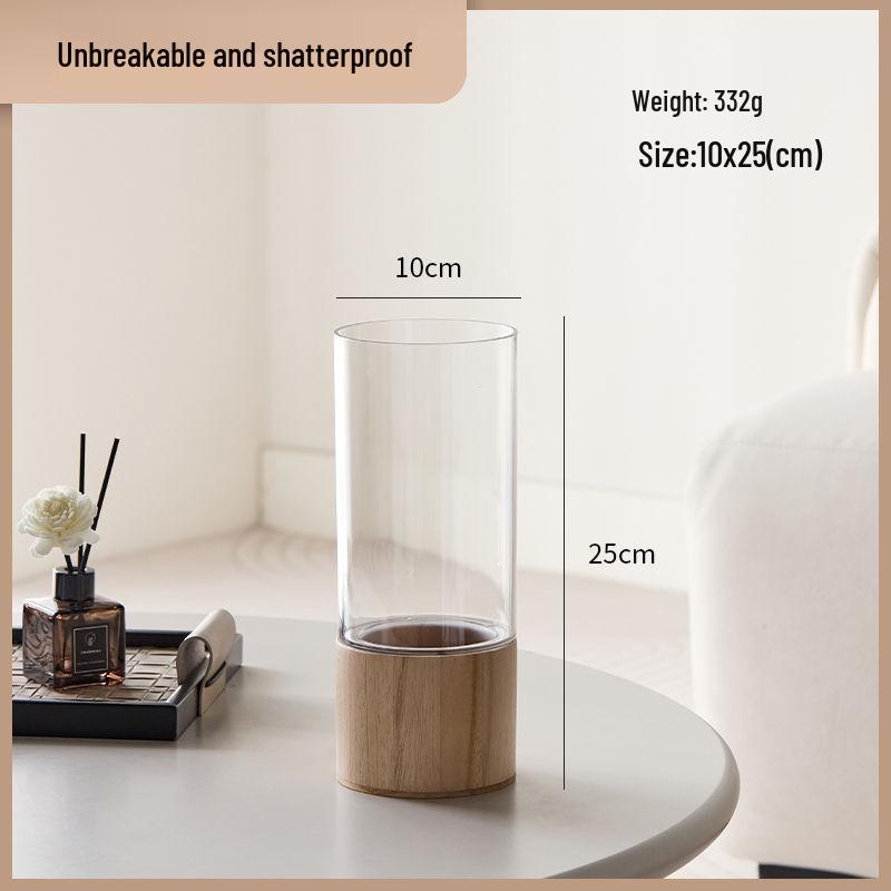 Transparent Acrylic Square Vase, Drop-Proof, for Flower Arrangements, Lucky Bamboo, and Elegant Decor in the Living Room