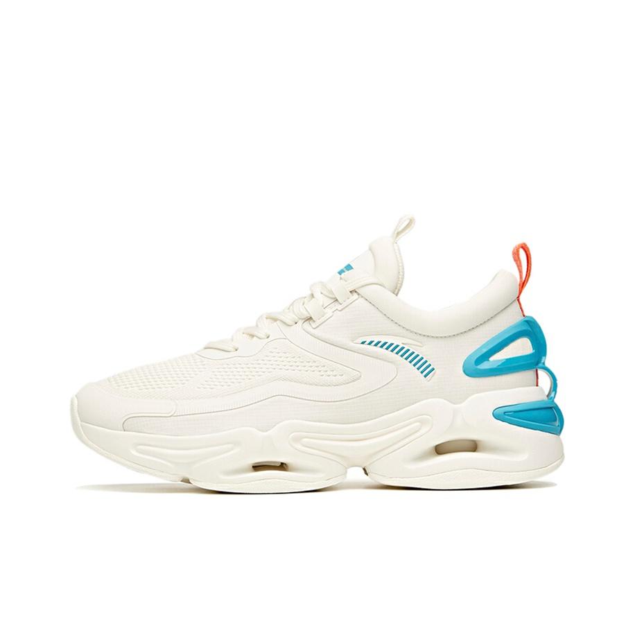 Anta X-Loop Technology Shock Absorption Non-Slip Wear-Resistant Breathable Low-Top Running Shoes Men Sneaker White Blue 912045552-4