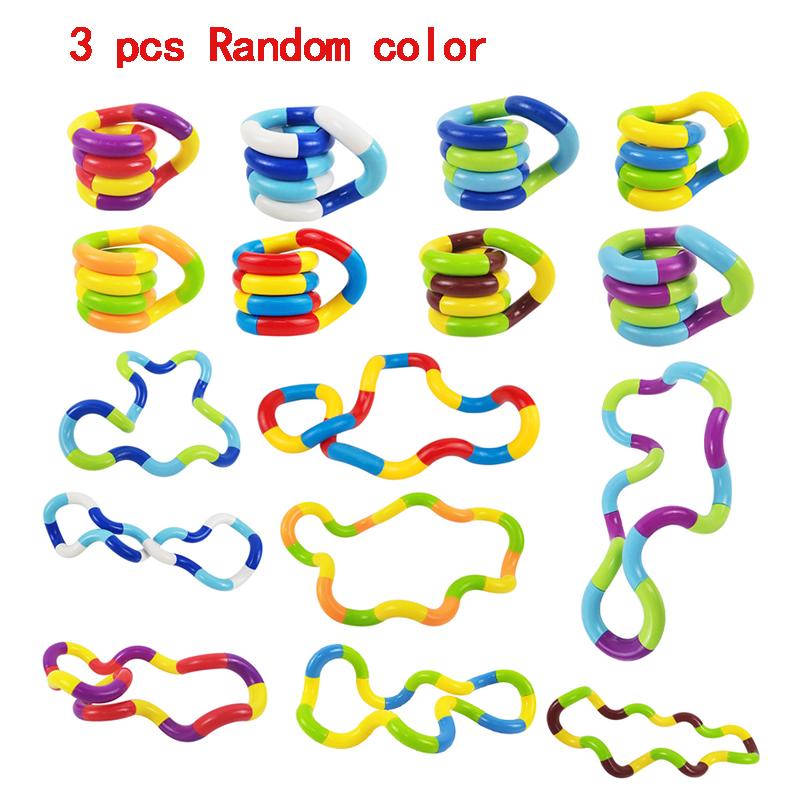 Tangle 10Pcs Fidget Toy Twisting Sensory Toy Hand-Eye Coordination Toy Anxiety Easing Finger Toy For Kid Adult Fine Motor Skills