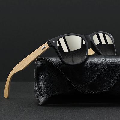 Mode Bambusholz Vintage Quadratische Sonnenbrille Holz Herren Damen Luxusmarke Designer Sonnenbrillen Fahren Angeln UV400 Brillen
