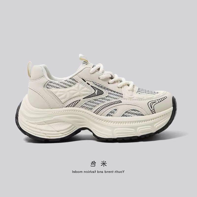 22 new spring and autumn breathable shoes casual shoes niche sports shoes thick-soled red dad shoes 35