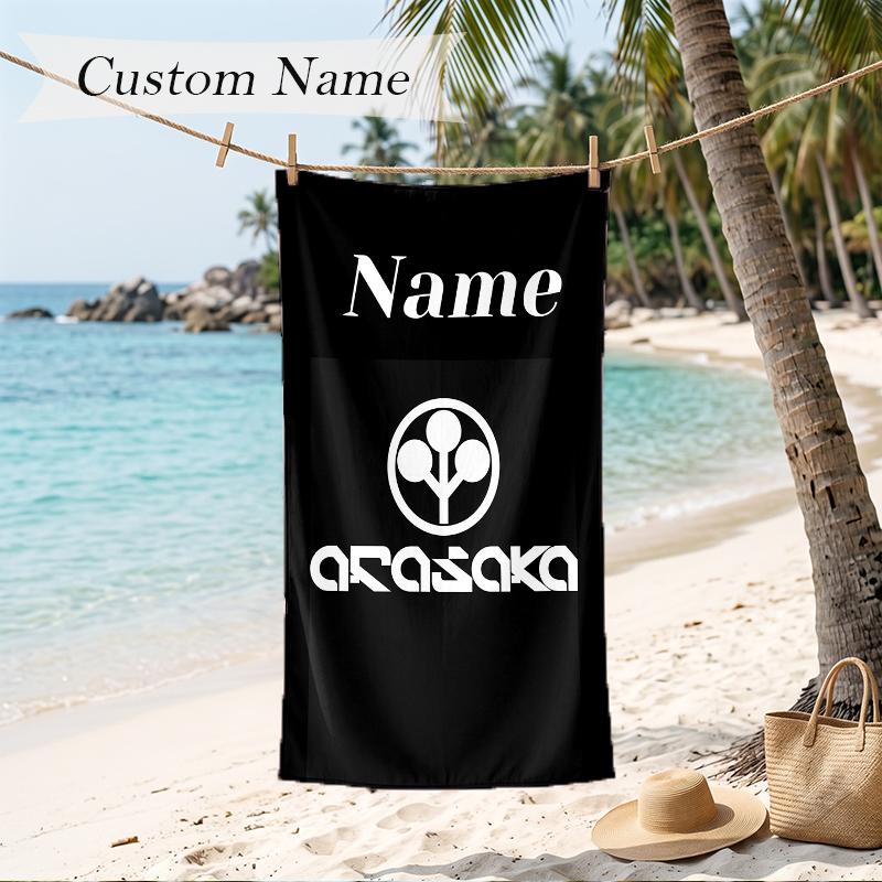 Cyberpunk Custom Name Printed Beach Towel Personalized Soft Towel For Swimming Beach Travel