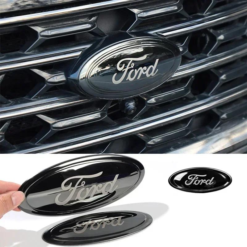 3pcs Car Front Emblem Rear Logo for Ford Escape Escort Mondea Edge Taurus Exolorer Territory Focus Sedan Steering Wheel Sticker