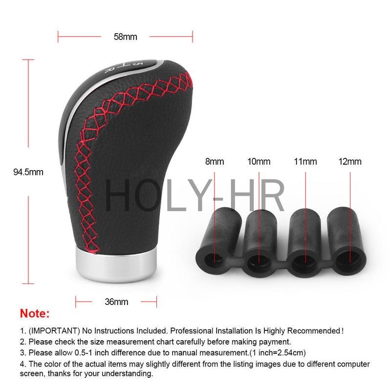 Car 5/6-speed Universal R PU Leather Shift Lever Manual Car Shift Lever Shift Lever Modification Shift Head, Improves Aesthetics