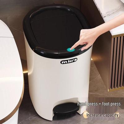 Large Odor-Proof Dual-Use Trash Can with Lid and Foot Pedal for Kitchen, Bathroom, or Living Room.