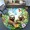 Sloths Round Area Rug,Carpet Rug for Living Room Bedroom Sofa Playroom Decor,Non-slip Floor Mat