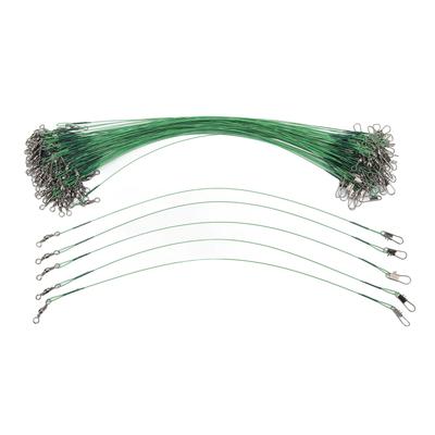 100 Piezas Esvivel Líder de Pesca Snap Anticorrosión Líder de Alambre de Acero Duro para Agua Salada 25cm 9.8in