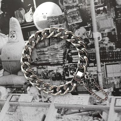 Cuban Chain Bracelet Titanium Steel Jewelry Dancing Simple Personality Street Hipster Accessories Rap Hip Hop Jewelry Men