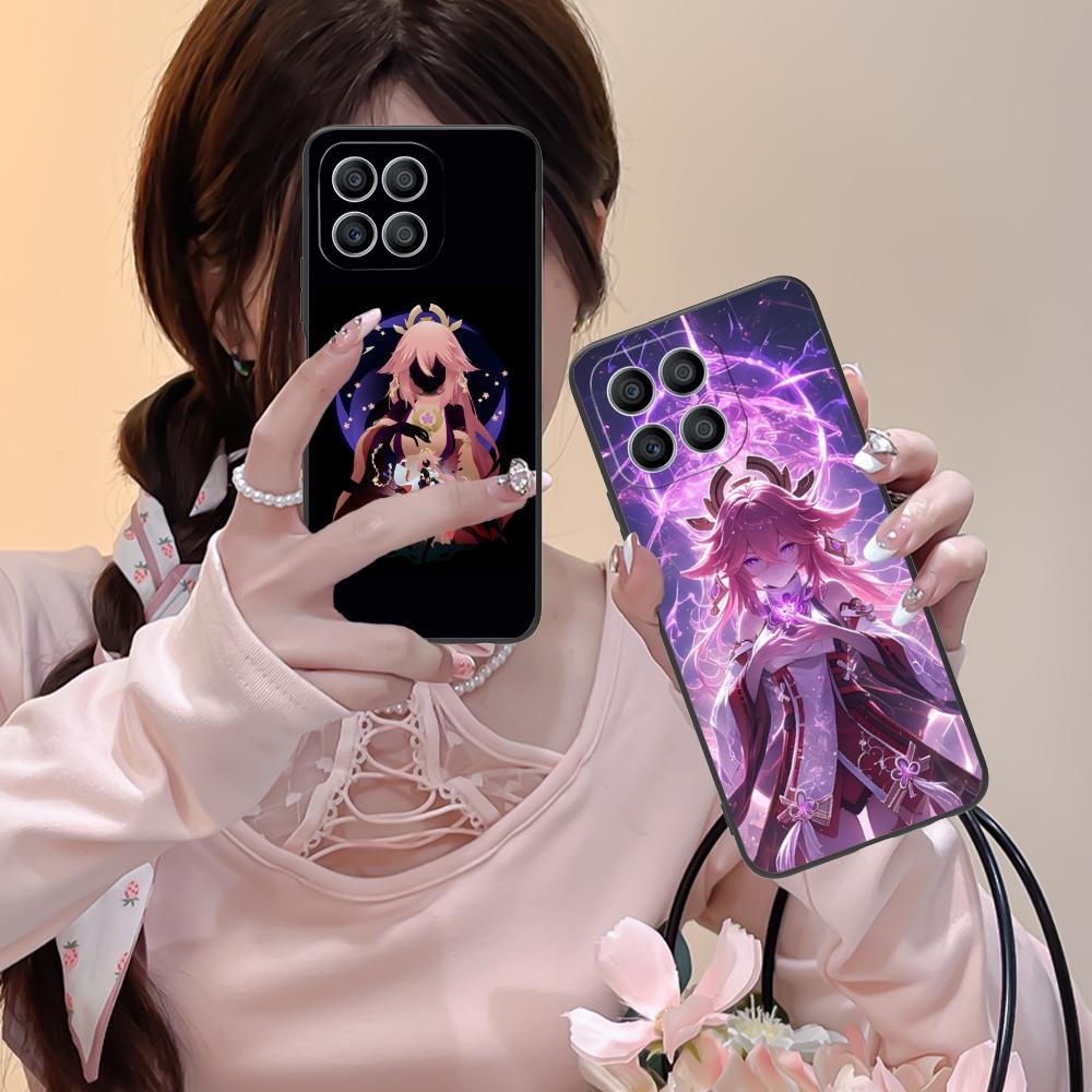 Game GI Miko Matte TPU Mobile Phone Case for Honor 90 80 70 60 50 30 20 10 9 8 7 Pro S SE Lite 5G Colorful Printing Cover