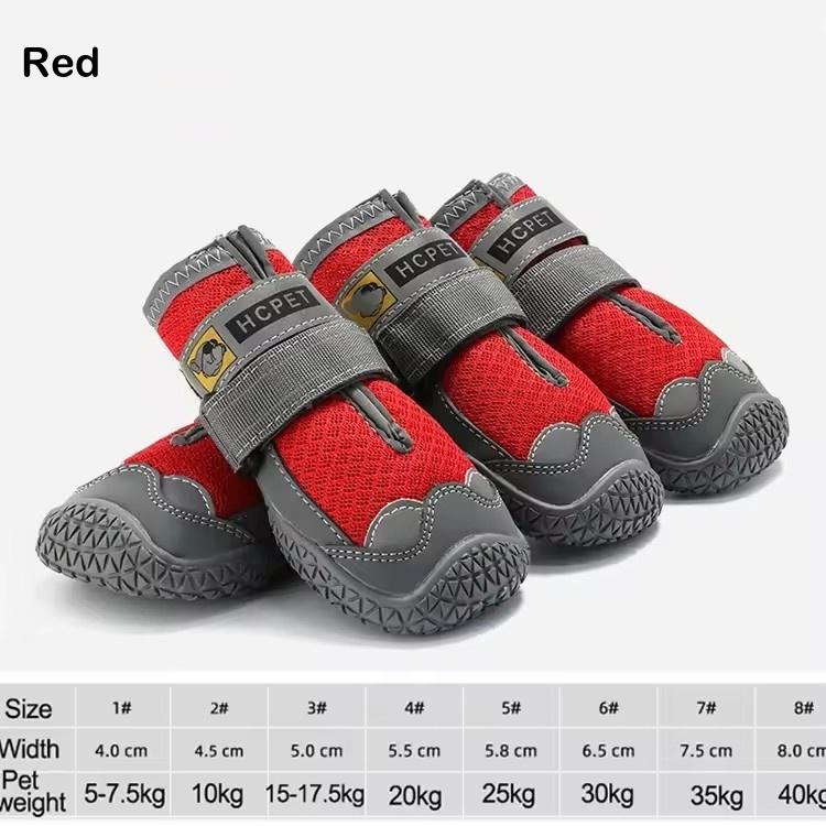 4-teiliges Hundeschuh-Set für große Hunde, atmungsaktiv, professionelle Outdoor-Hundeschuhe, rutschfest, langlebige Haustierschuhe zum Wandern, Gummisohle