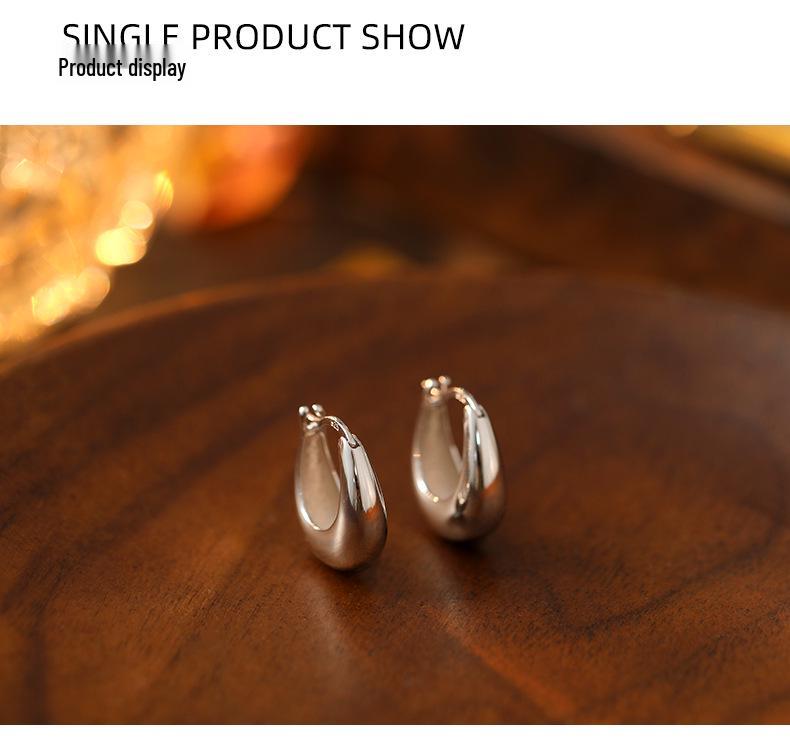 Boucles d'oreilles en argent S925 Banyan Tree en forme de U - Style blogueuse de mode coréenne